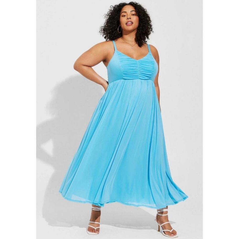 Torrid soft mesh pleated maxi dress 5x